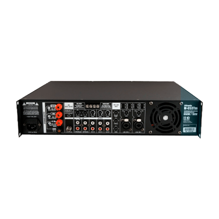 M-653TM | Профессиональный микшер – усилитель для 100V / 70V и низкоомных АС, 650W, MP3, FM, Bluetooth