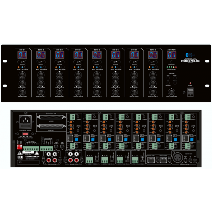 PMM-380 | Профессиональная аудио матрица-предусилитель, 8х8 каналов