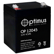 Optimus OP 12045. Аккумуляторная батарея 12В, 4.5 Ач