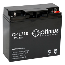 Optimus OP 1218. Аккумуляторная батарея 12В, 18 Ач
