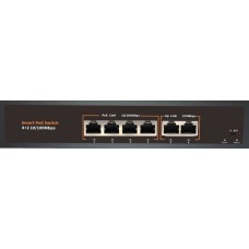 POE-42E-1 | коммутатор PoE 4+2 порта, металлический корпус
